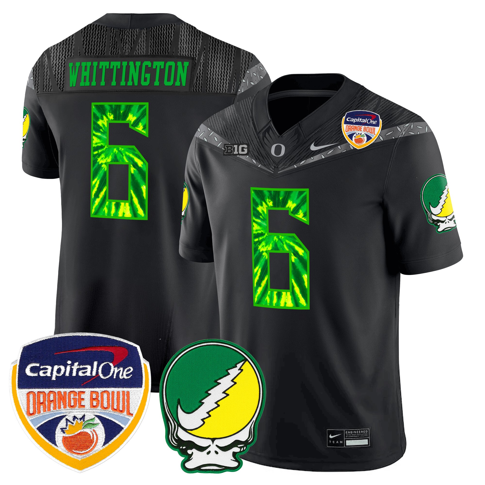 Men's Oregon Ducks "Grateful Ducks" Vapor Limited Jersey - 2025/26 Orange Bowl Patch - All Stitched