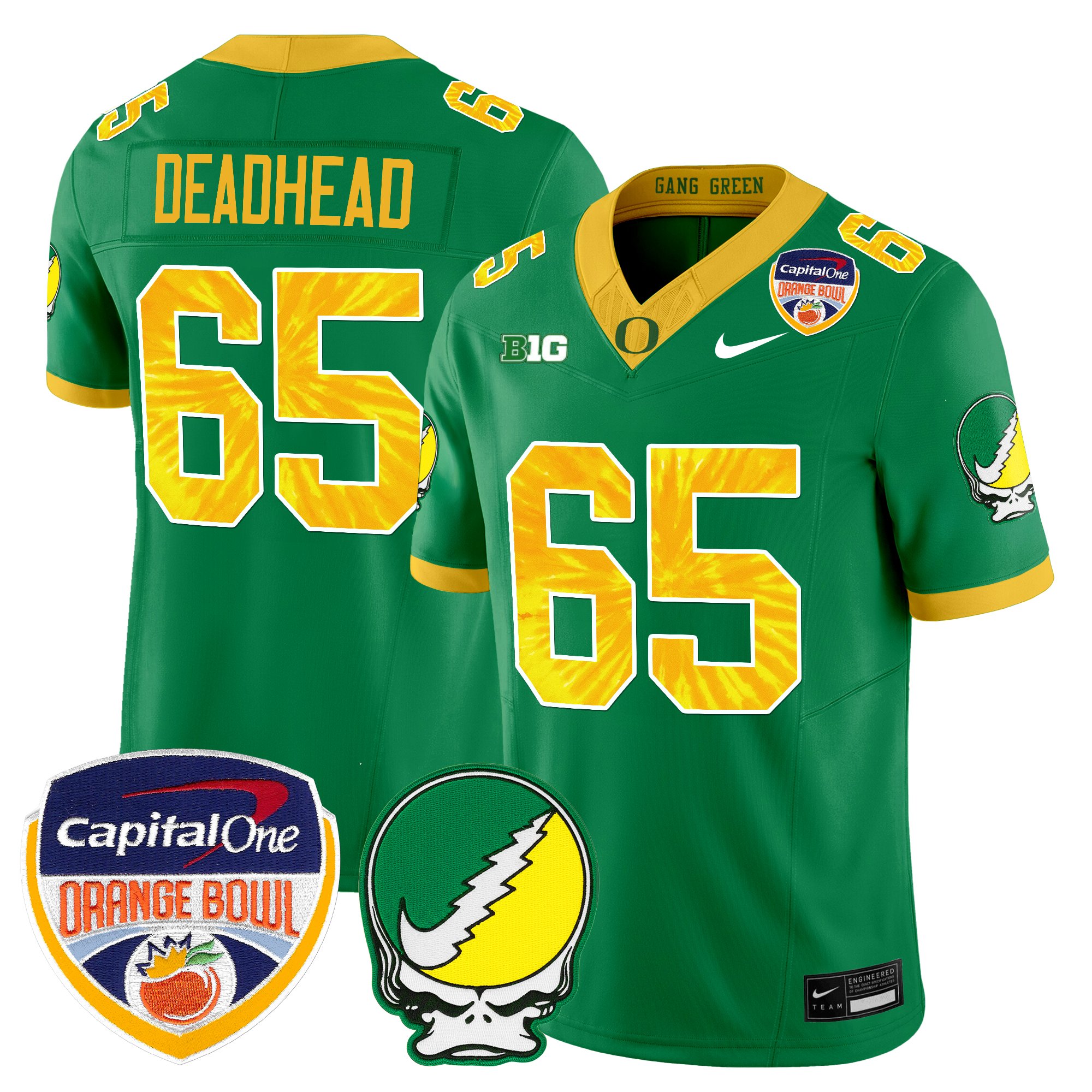 Men's Oregon Ducks "Grateful Ducks" Vapor Limited Jersey - 2025/26 Orange Bowl Patch - All Stitched