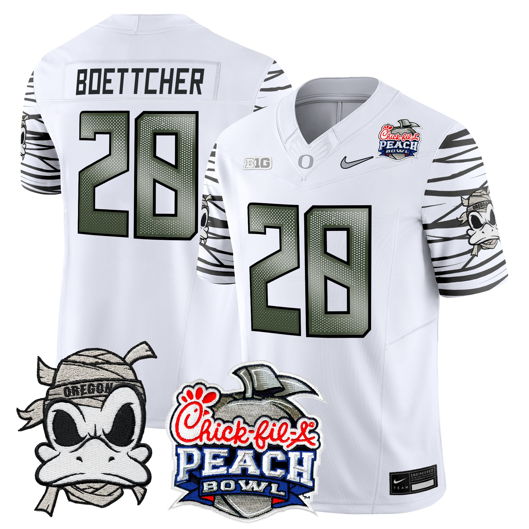 Men's Oregon Ducks "Mummy Duck" Vapor Limited Jersey - 2026 Peach Bowl Patch - All Stitched