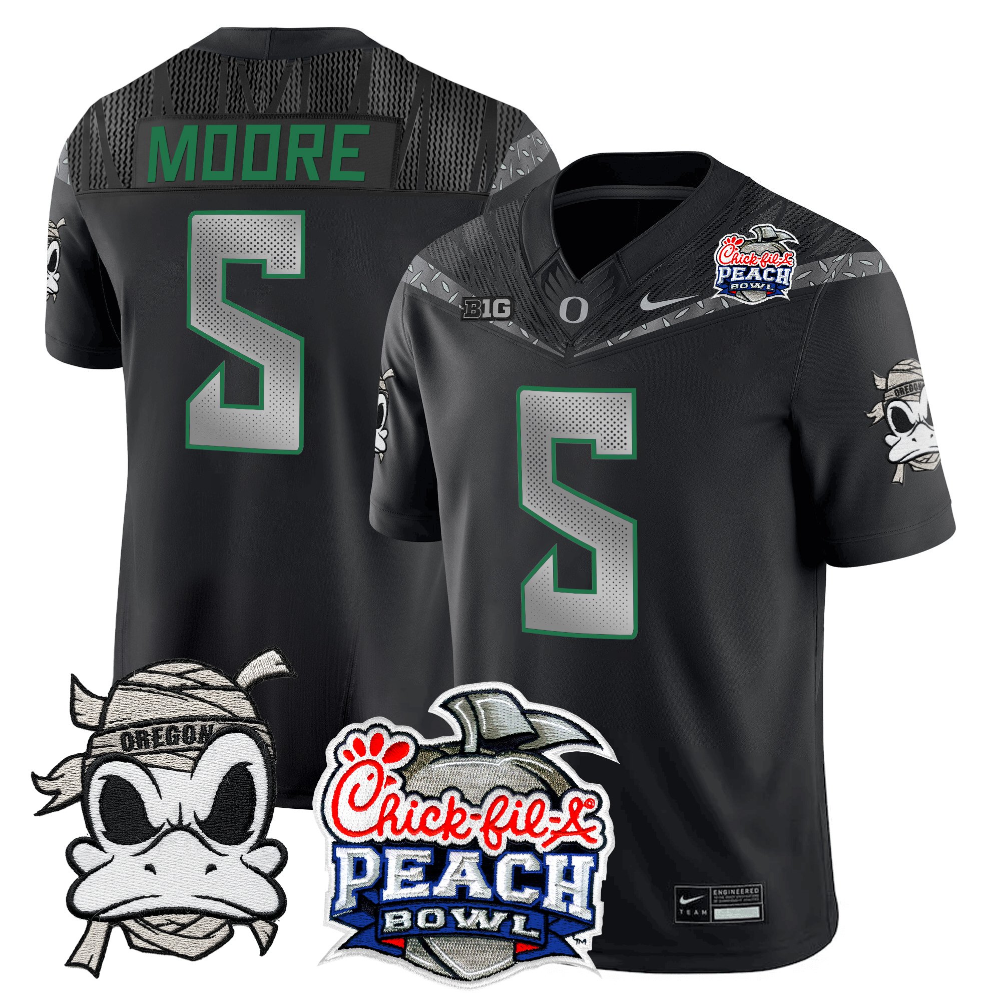 Men's Oregon Ducks "Mummy Duck" Vapor Limited Jersey - 2026 Peach Bowl Patch - All Stitched