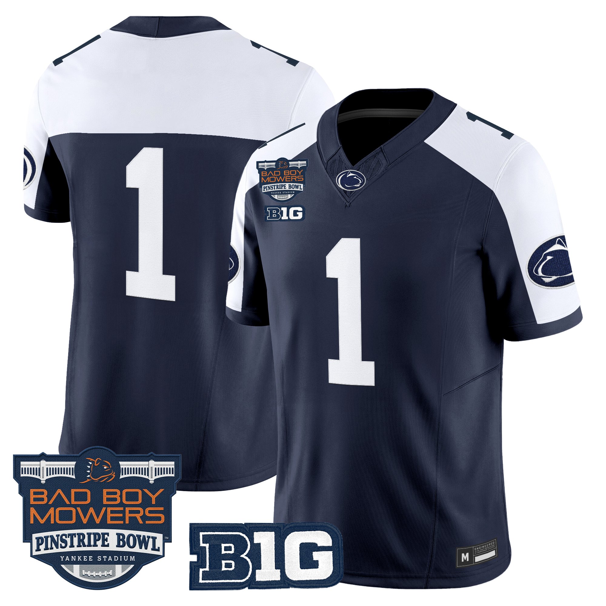 Men's Penn State Nittany Lions 2025 Pinstripe Bowl Vapor Limited Jersey V2 - All Stitched