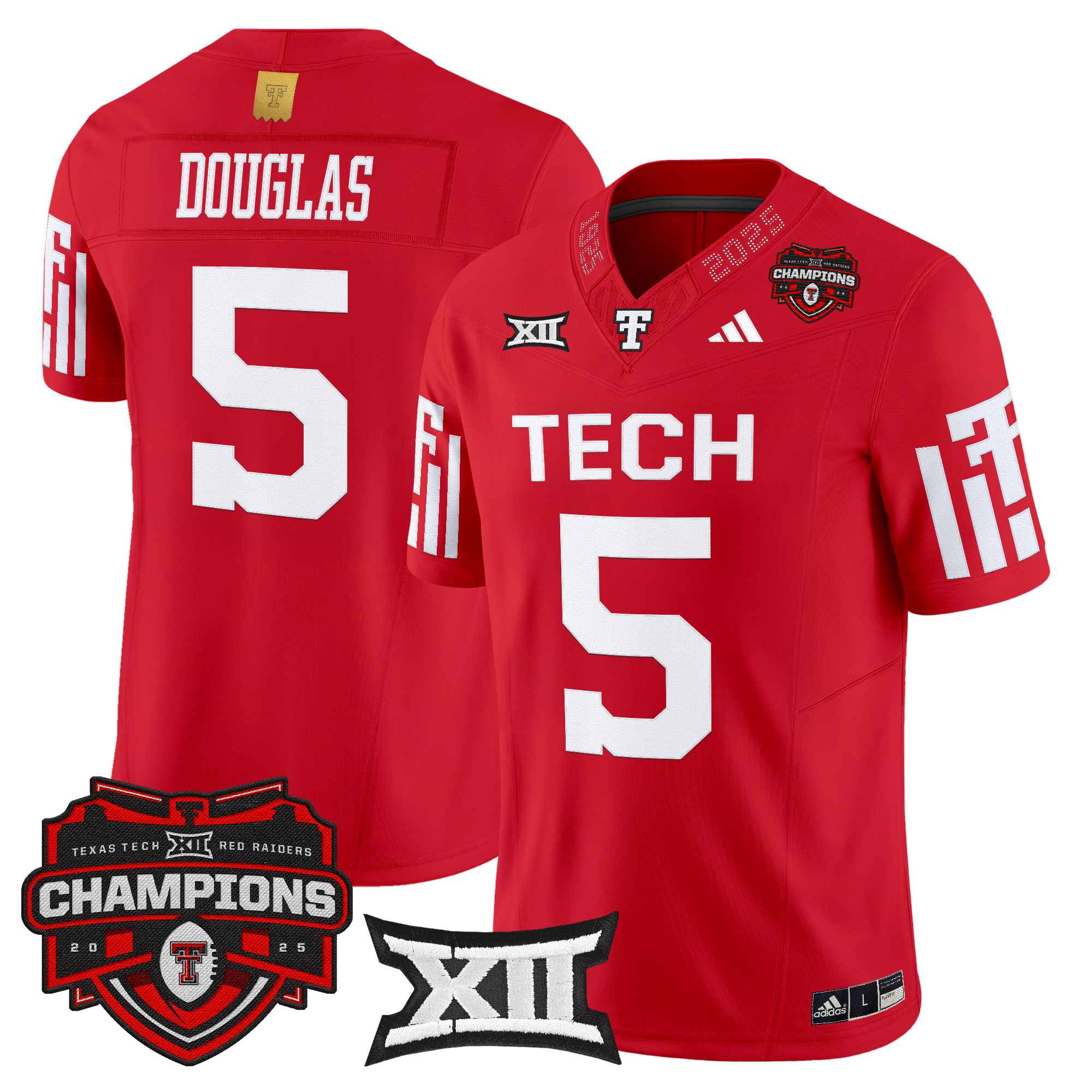 Men's Texas Tech Red Raiders 2025 Big 12 Champions Vapor Limited Jersey - All Stitched