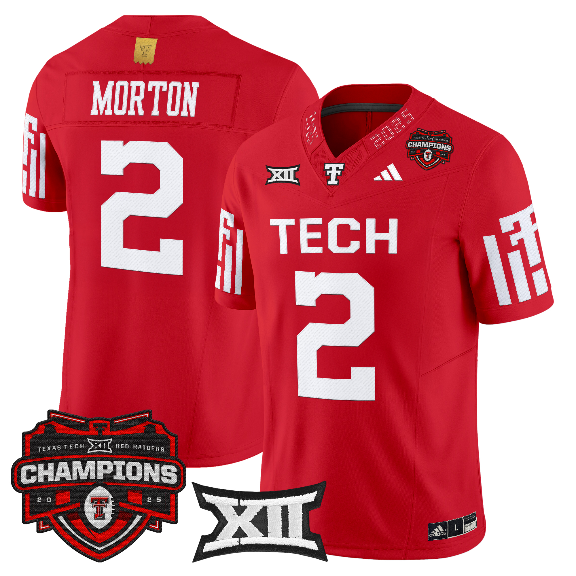 Men's Texas Tech Red Raiders 2025 Big 12 Champions Vapor Limited Jersey - All Stitched
