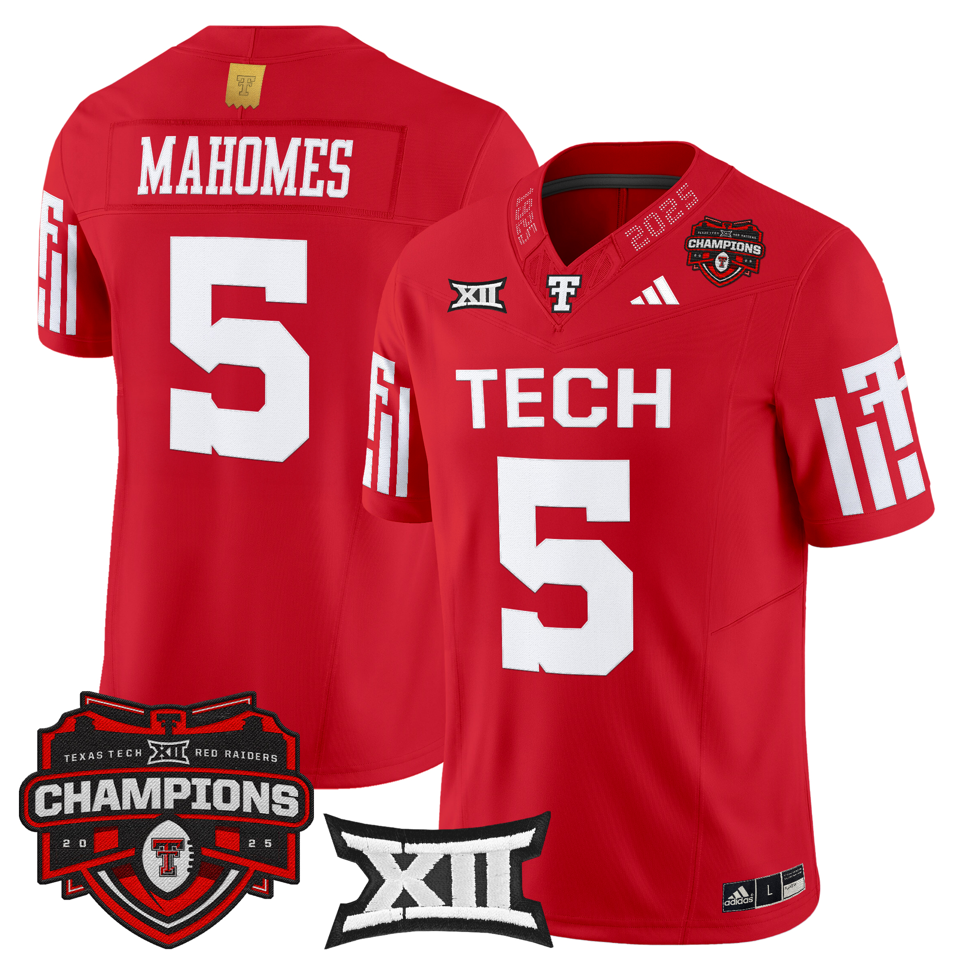 Men's Texas Tech Red Raiders 2025 Big 12 Champions Vapor Limited Jersey - All Stitched
