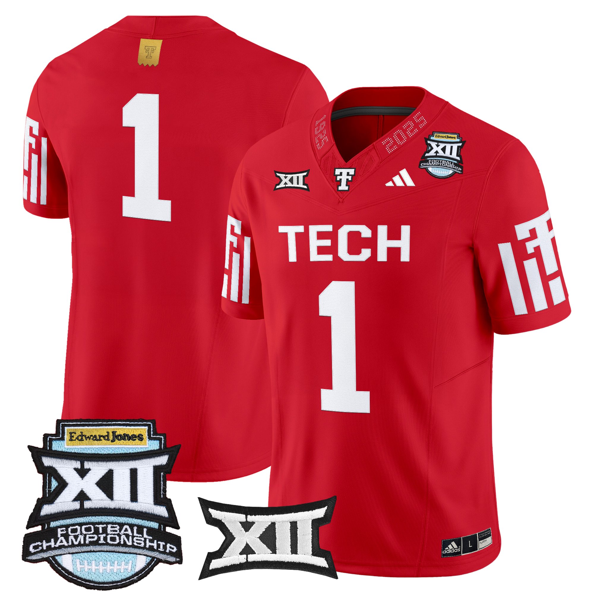 Men's Texas Tech Red Raiders 2025 Big 12 Championship Vapor Limited Jersey - All Stitched
