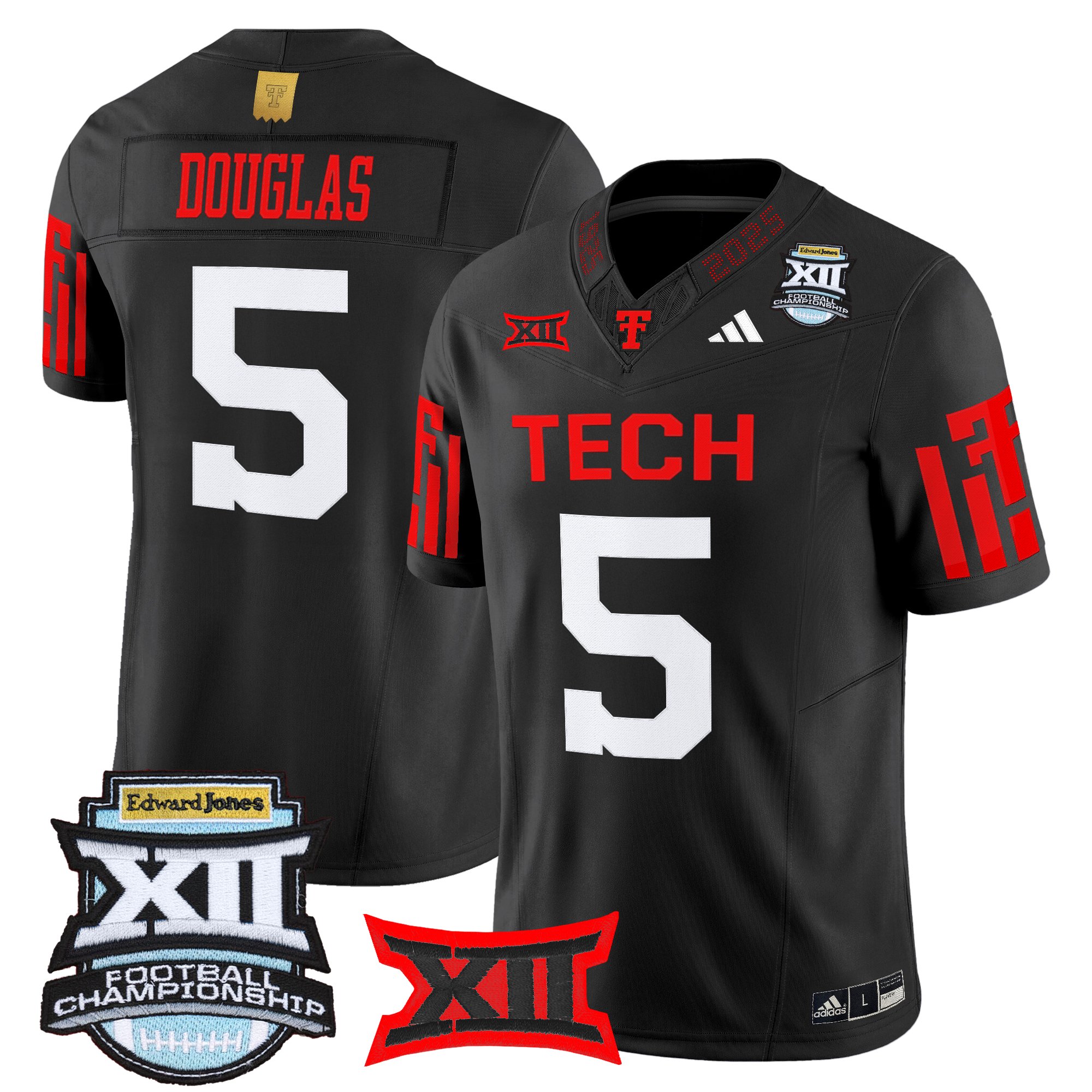 Men's Texas Tech Red Raiders 2025 Big 12 Championship Vapor Limited Jersey - All Stitched