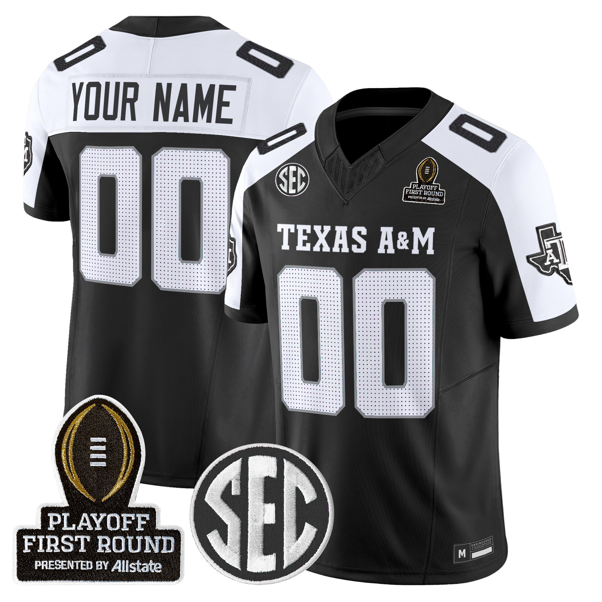 Texas A&M Aggies 2025 Playoff First Round Vapor Limited Custom Jersey - All Stitched