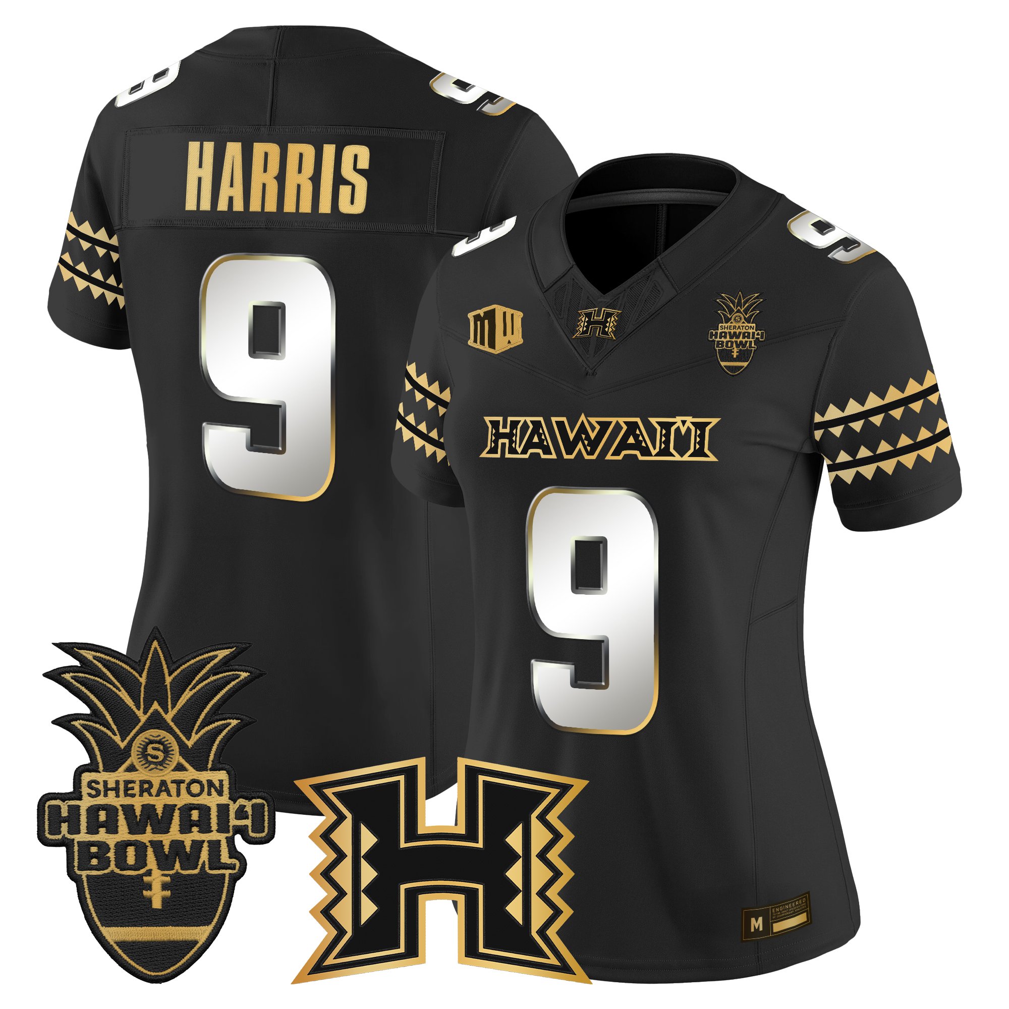 Women's Hawai'i Rainbow Warriors 2025 Hawai'i Bowl Gold Vapor Limited Jersey - All Stitched