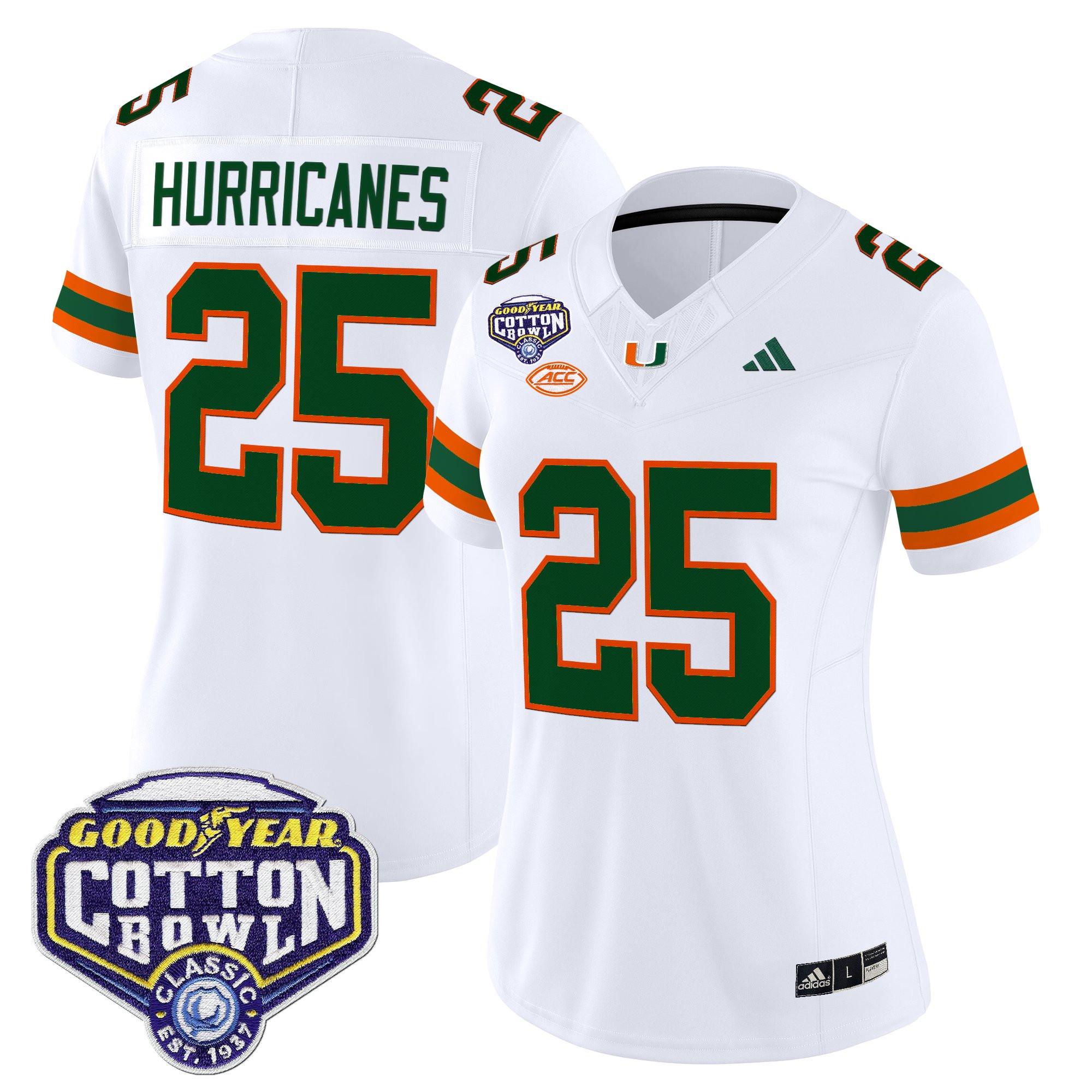 Women's Miami Hurricanes 2025 Cotton Bowl Vapor Limited Jersey - All Stitched