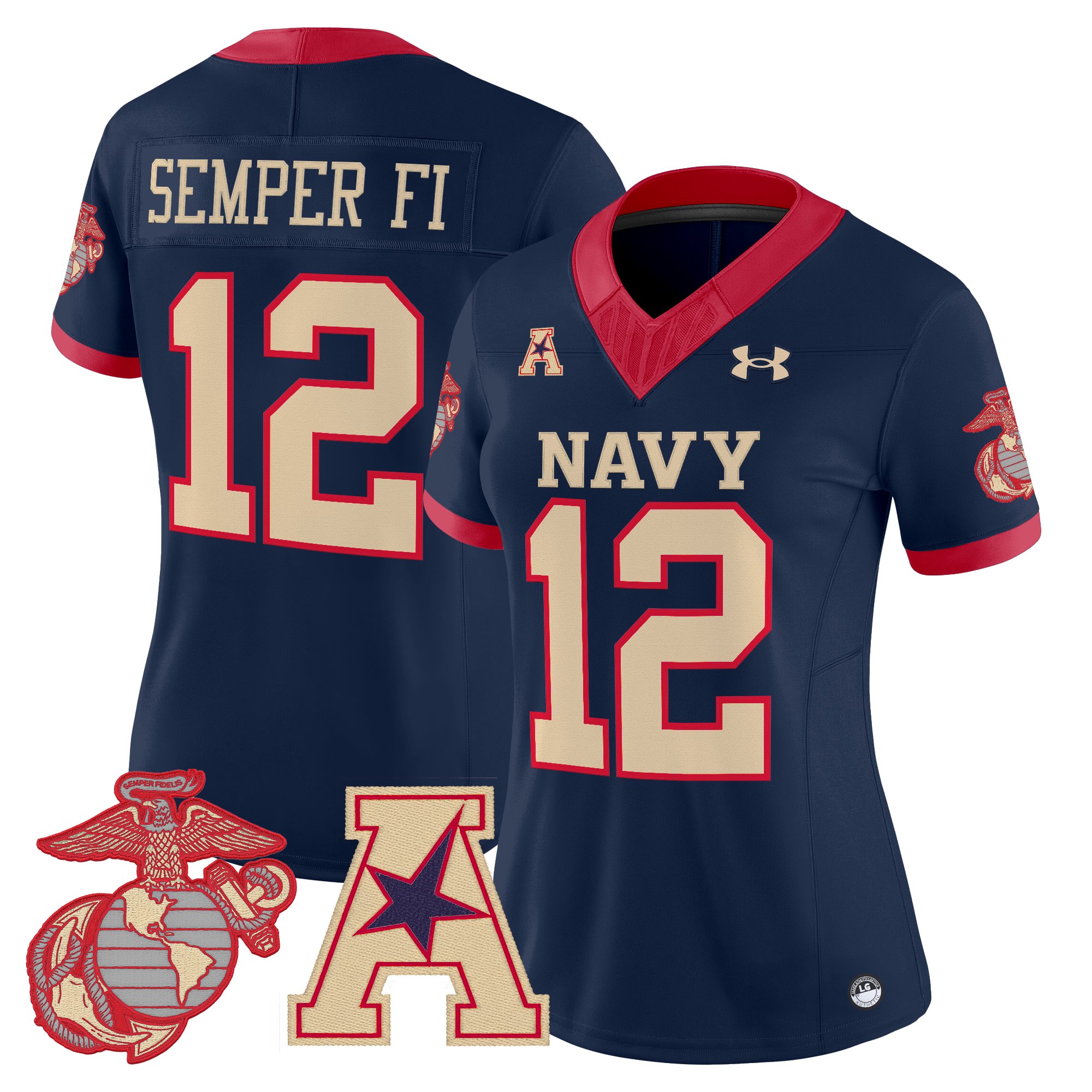 Women's Navy Midshipmen Vapor USMC Premier Jersey - All Stitched