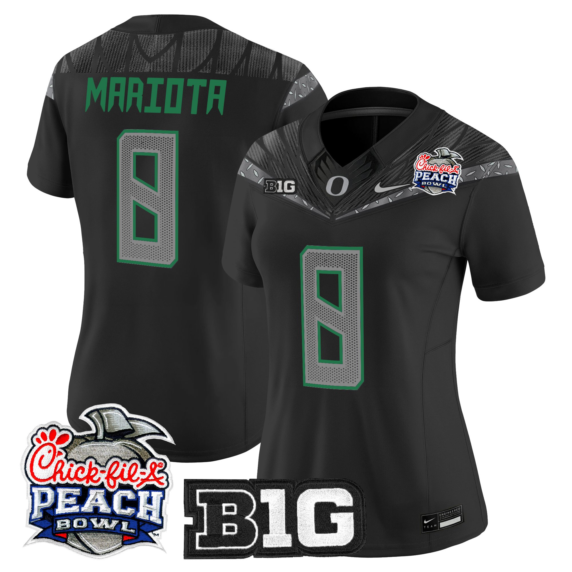 Women's Oregon Ducks 2026 Peach Bowl Vapor Limited Jersey - All Stitched
