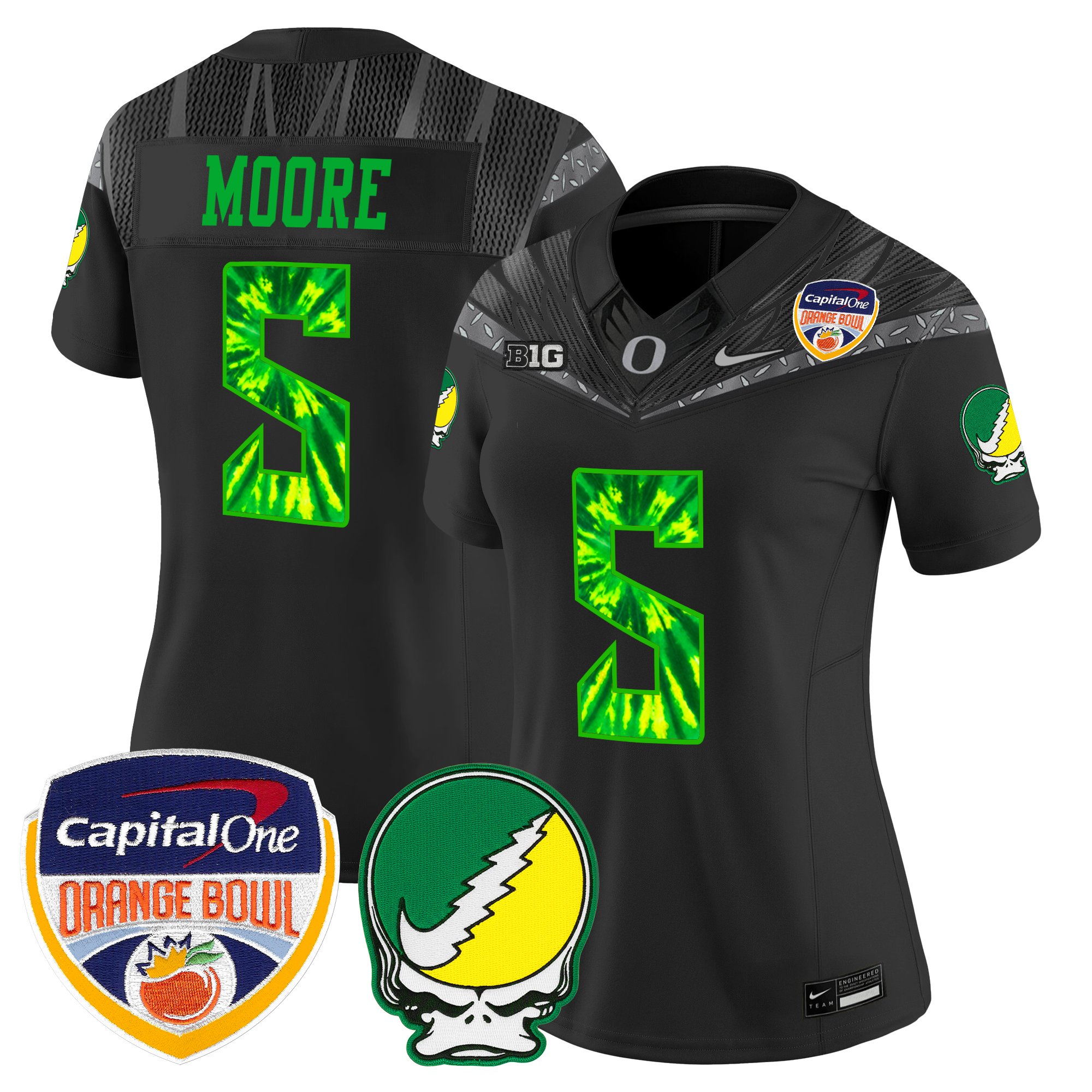 Women's Oregon Ducks "Grateful Ducks" Vapor Limited Jersey - 2025/26 Orange Bowl Patch - All Stitched