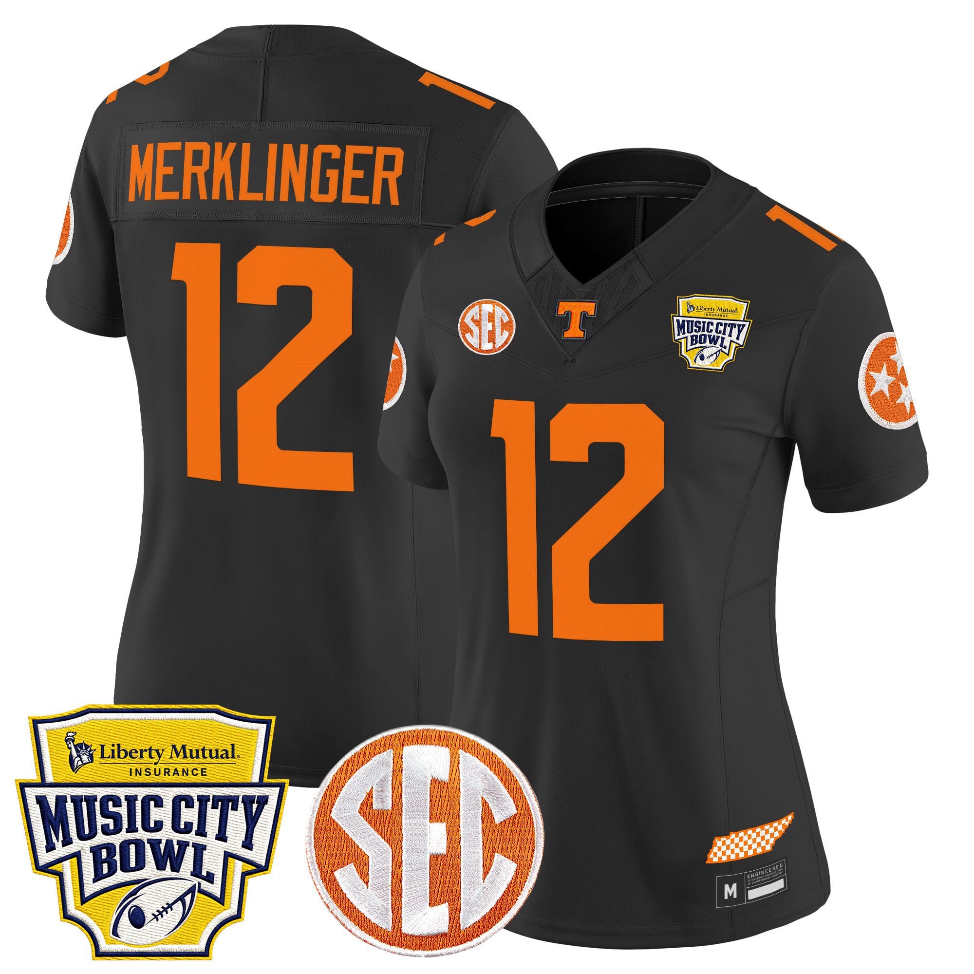 Women's Tennessee Volunteers 2025 Music City Bowl Vapor Limited Jersey - All Stitched