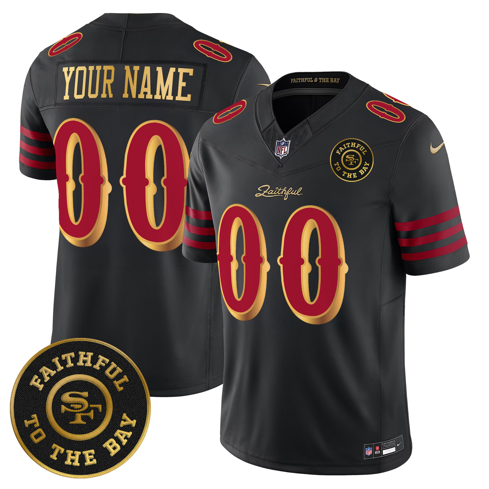 49ers ï¿½Rivalriesï¿½ Vapor Limited Custom Jersey - Faithful To The Bay Patch - All Stitched