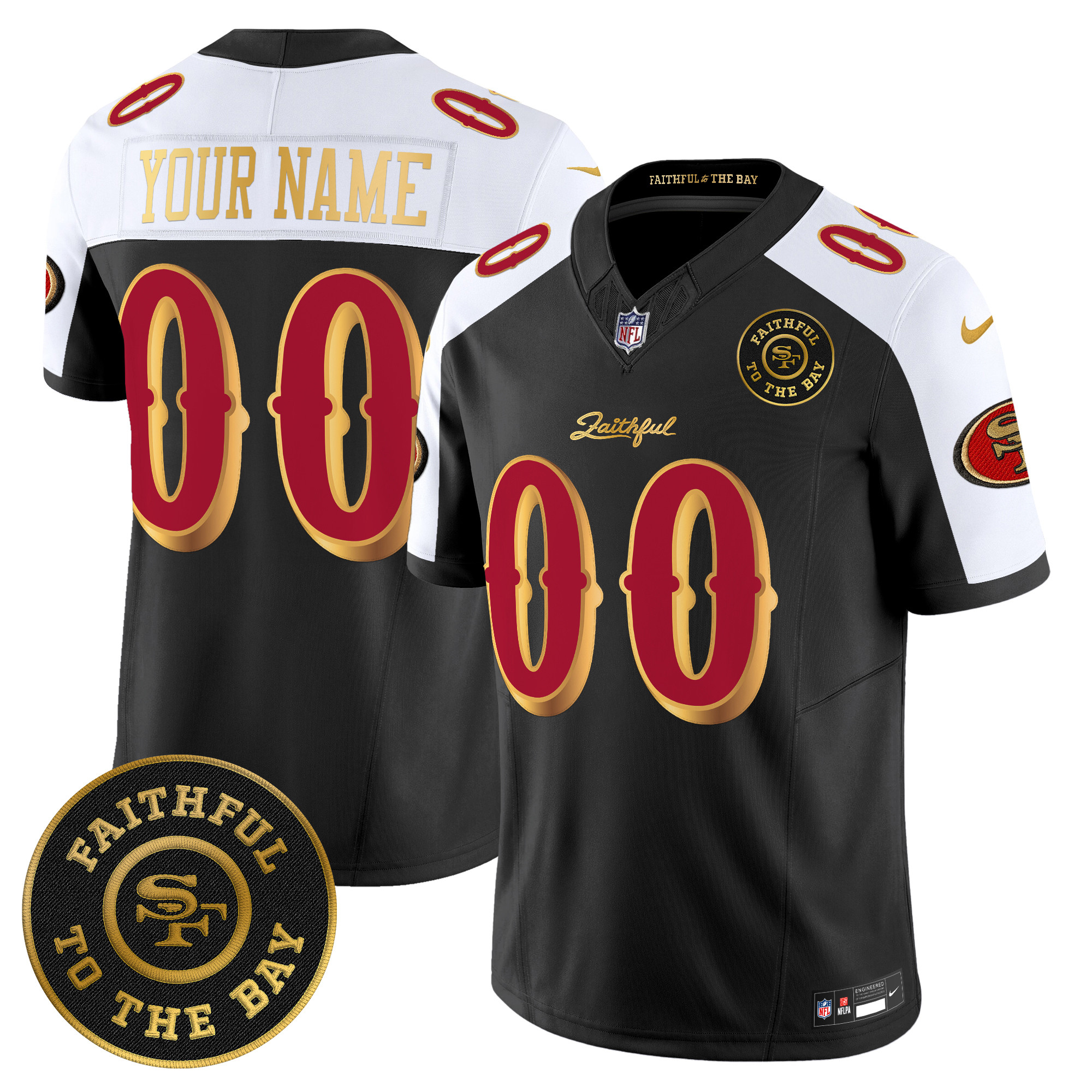 49ers �Rivalries� Vapor Limited Custom Jersey - Faithful To The Bay Patch - All Stitched