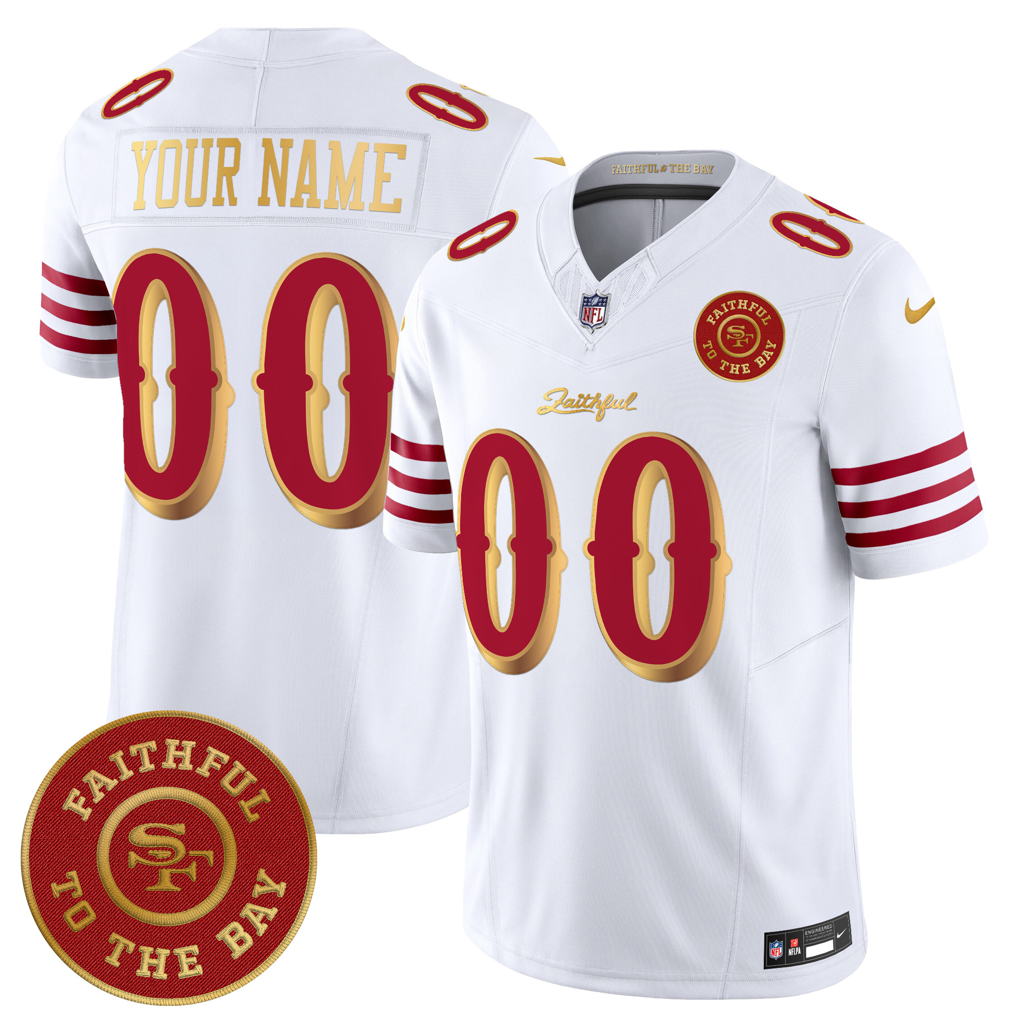 49ers �Rivalries� Vapor Limited Custom Jersey - Faithful To The Bay Patch - All Stitched