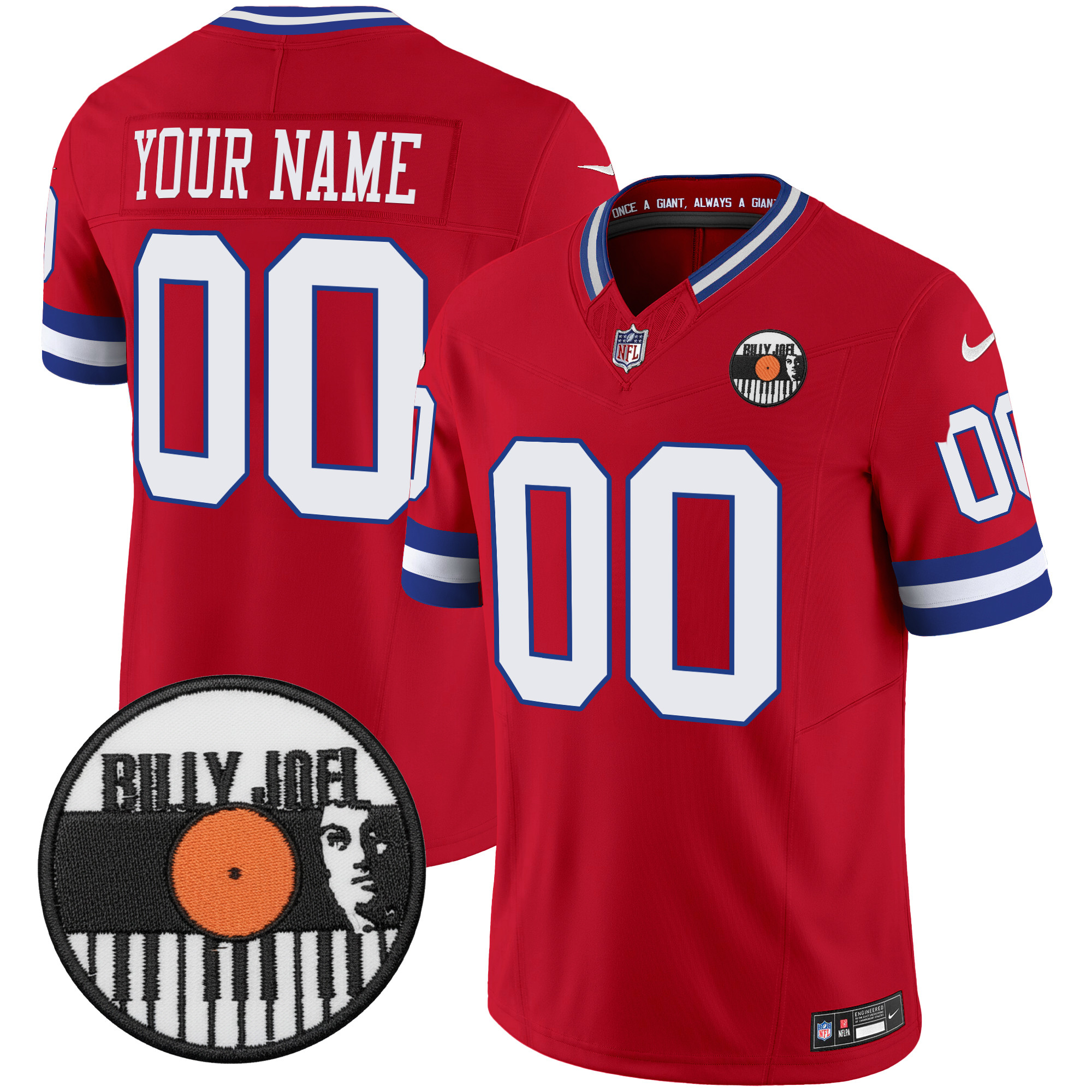 Billy Joel � New York Giants Vapor Limited Custom Jersey - All stitched