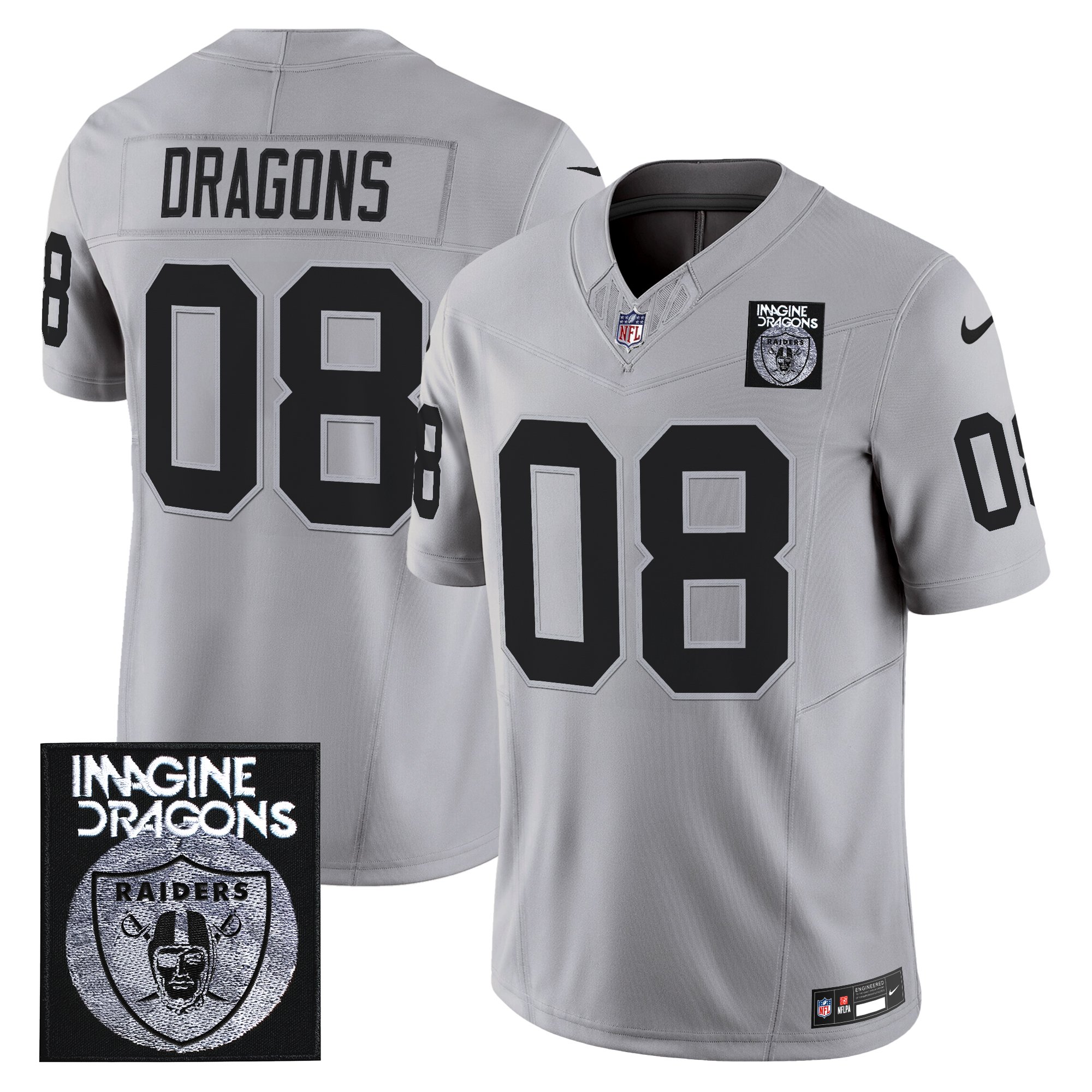 Men's Imagine Dragons x Las Vegas Raiders Vapor Limited Jersey - All Stitched