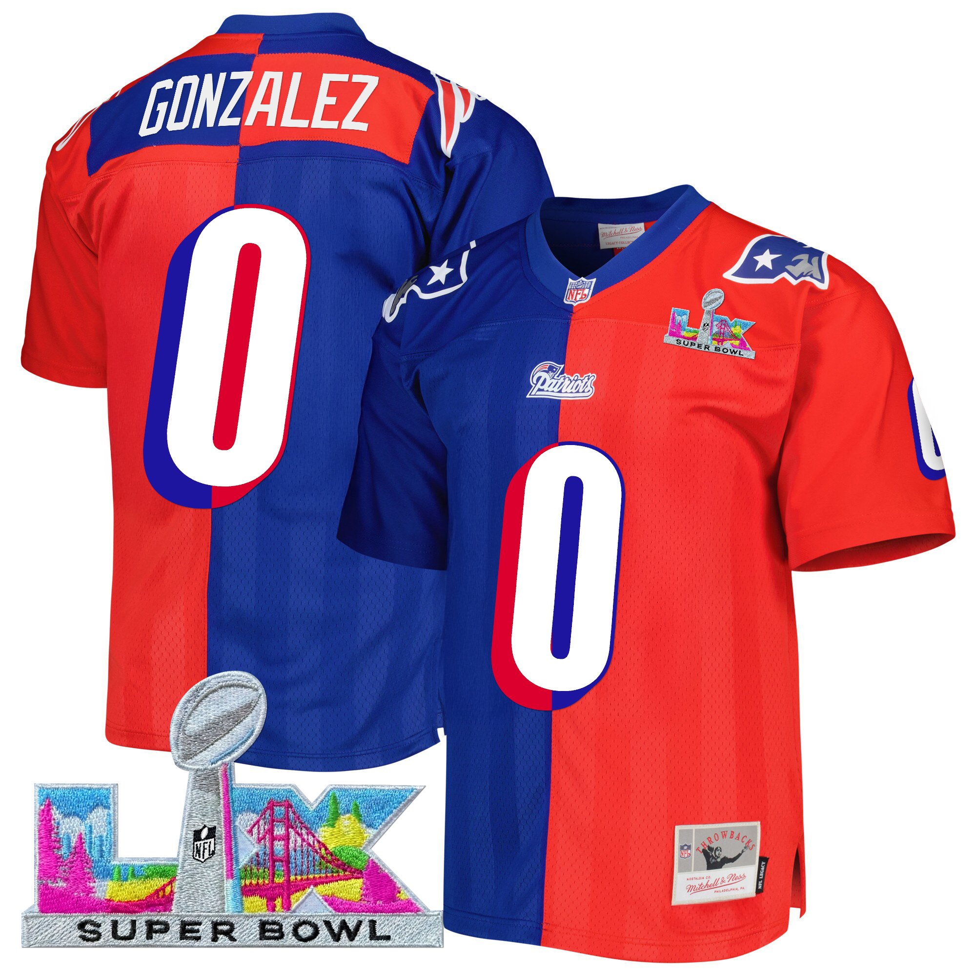 Men's New England Patriots Super Bowl LX Throwback Jersey - All Stitched