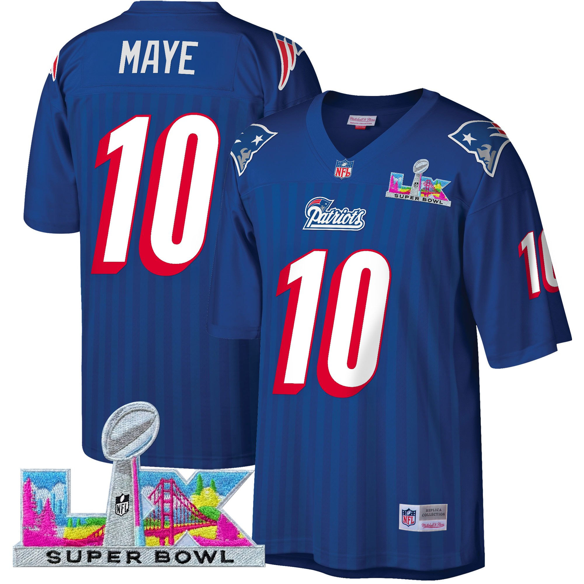 Men's New England Patriots Super Bowl LX Throwback Jersey - All Stitched
