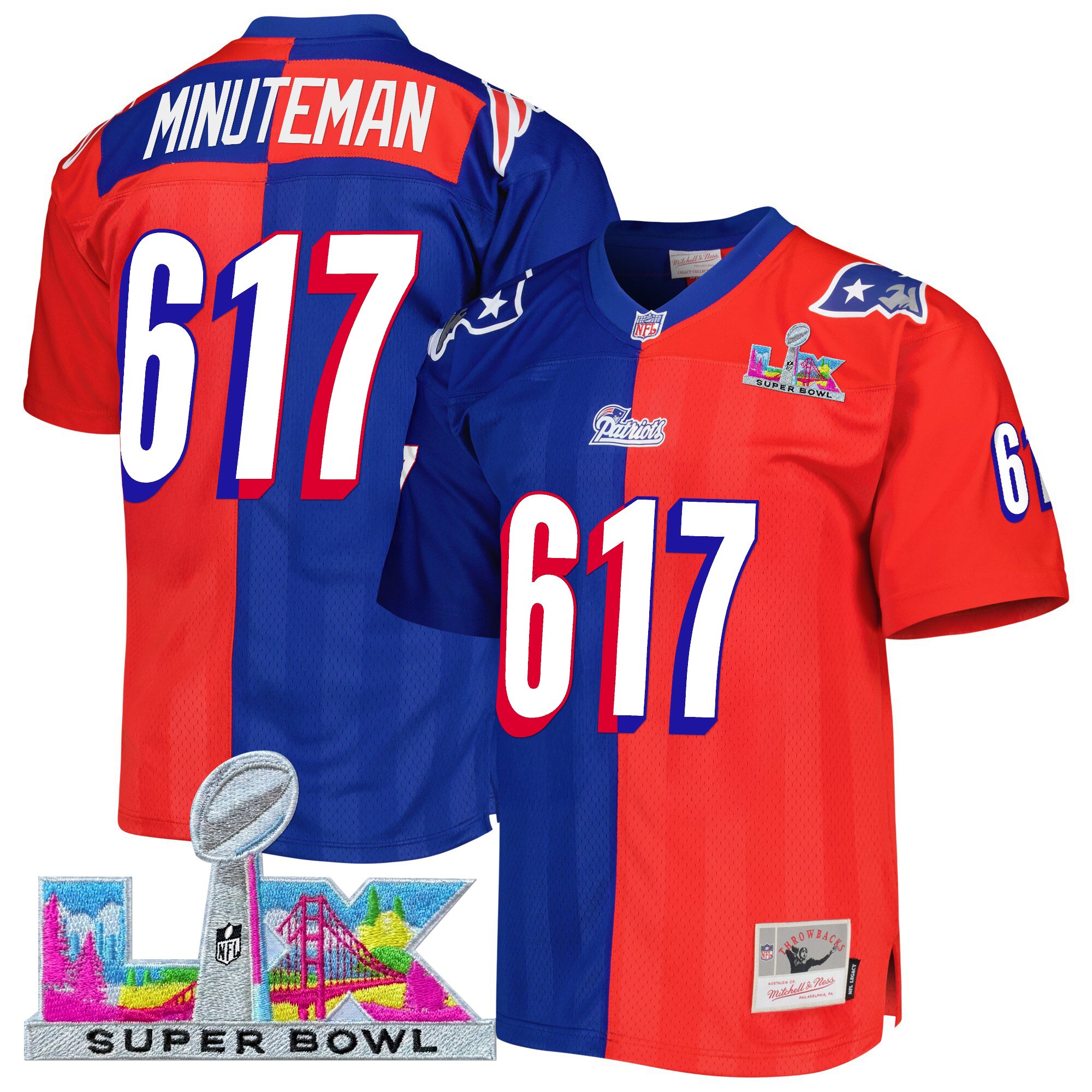 Men's New England Patriots Super Bowl LX Throwback Jersey - All Stitched