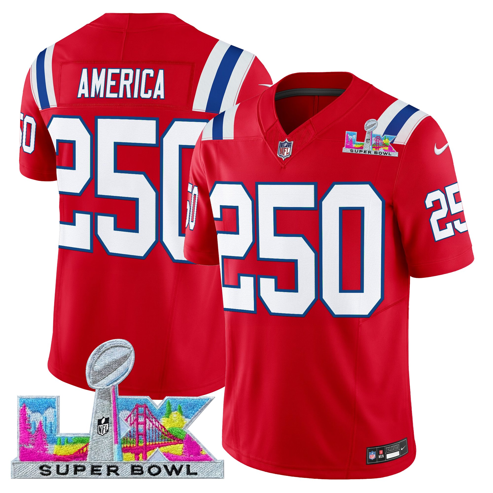Men's New England Patriots Super Bowl LX Vapor Limited Jersey - All Stitched