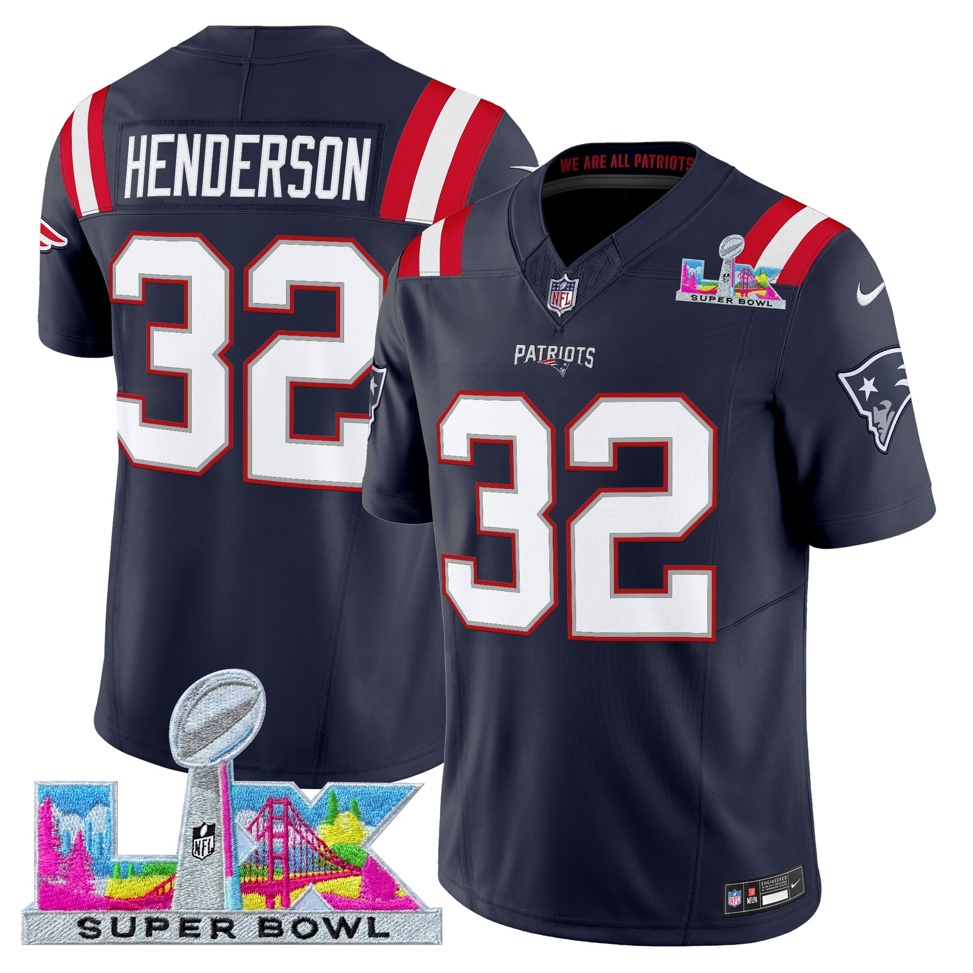 Men's New England Patriots Super Bowl LX Vapor Limited Jersey - All Stitched