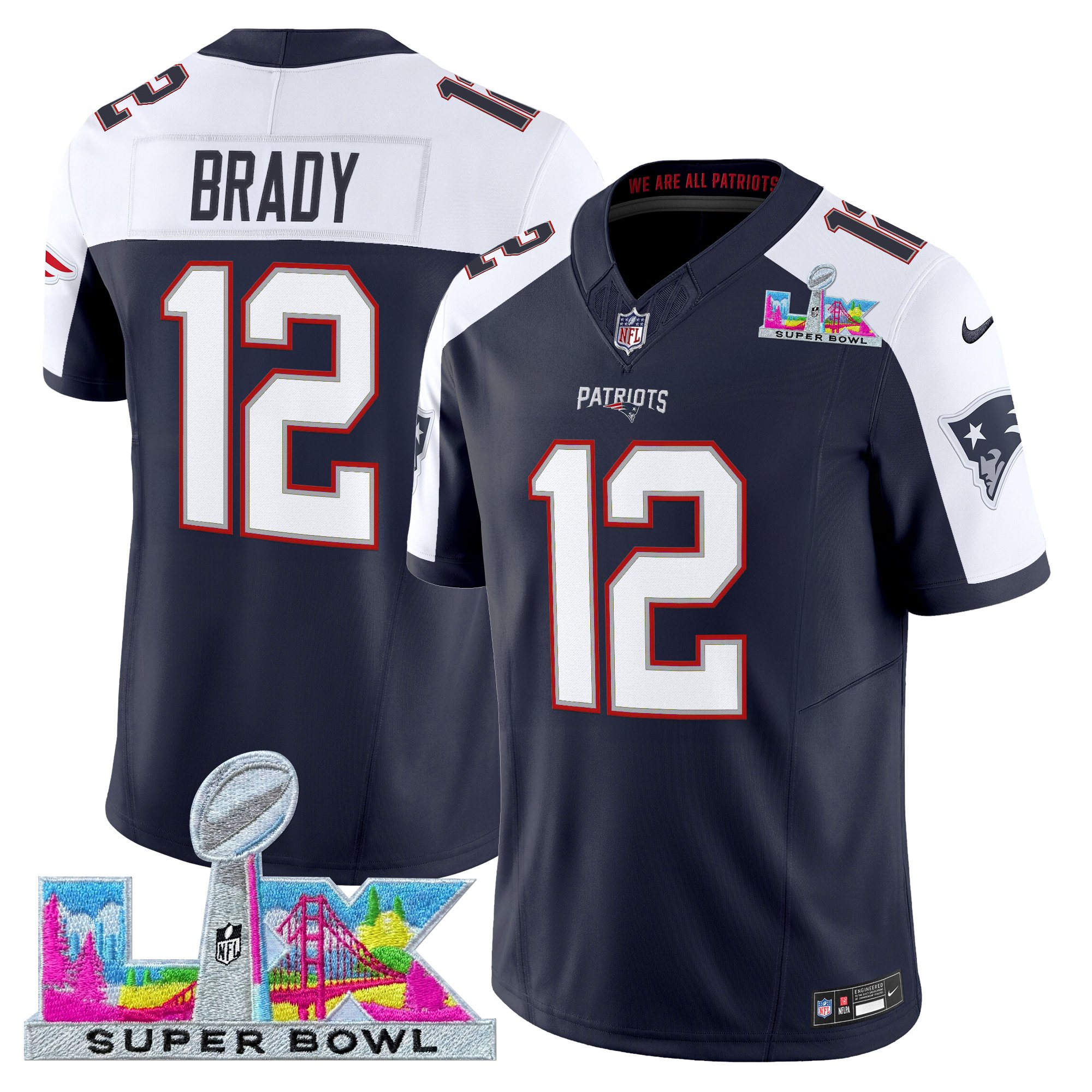 Men's New England Patriots Super Bowl LX Vapor Limited Jersey - All Stitched