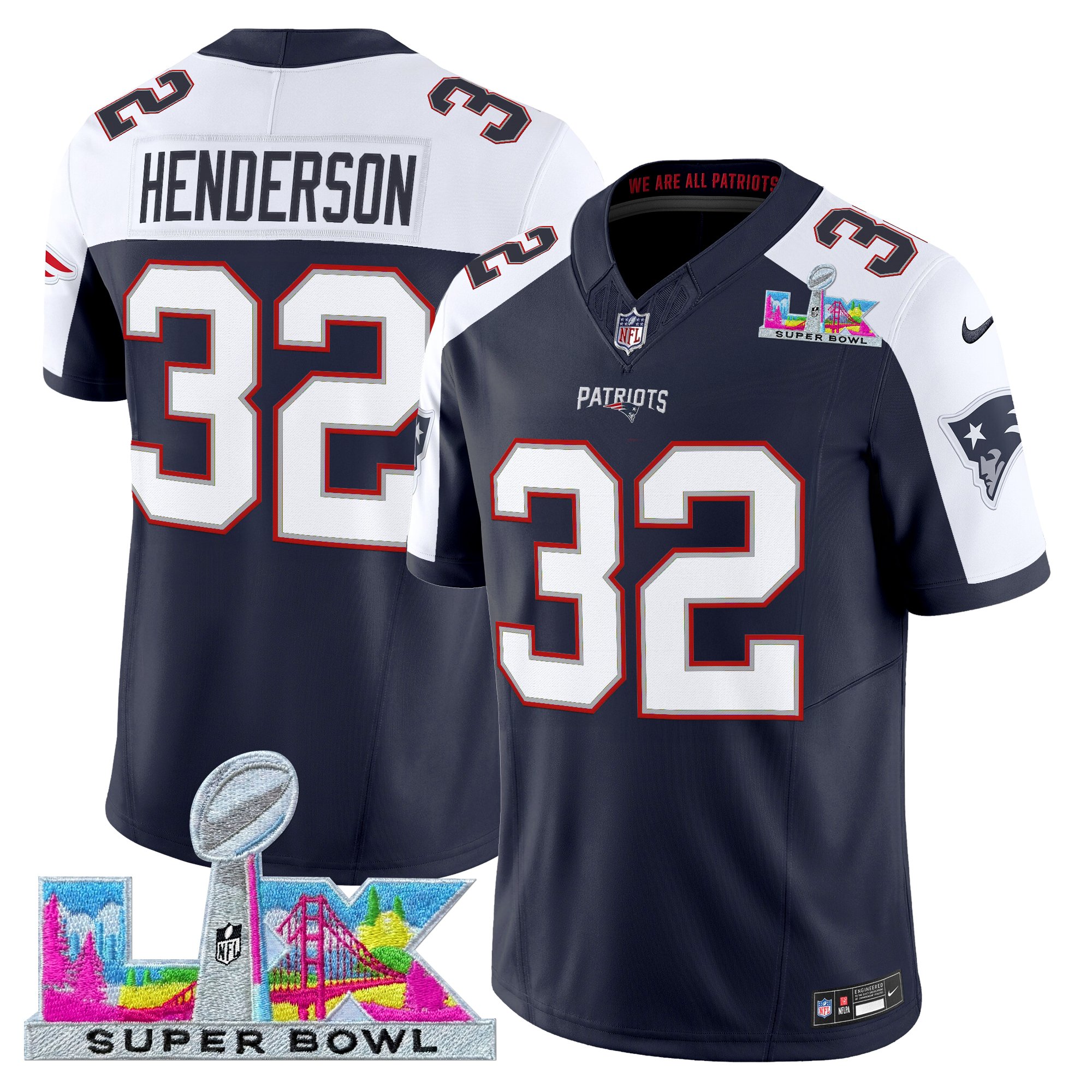 Men's New England Patriots Super Bowl LX Vapor Limited Jersey - All Stitched