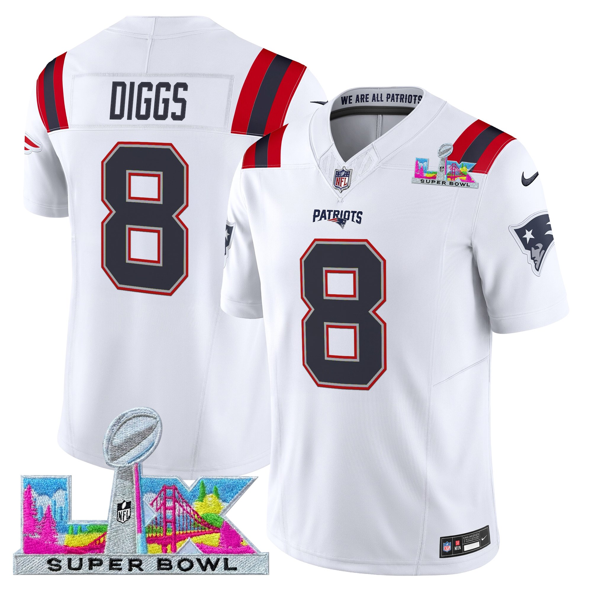 Men's New England Patriots Super Bowl LX Vapor Limited Jersey - All Stitched