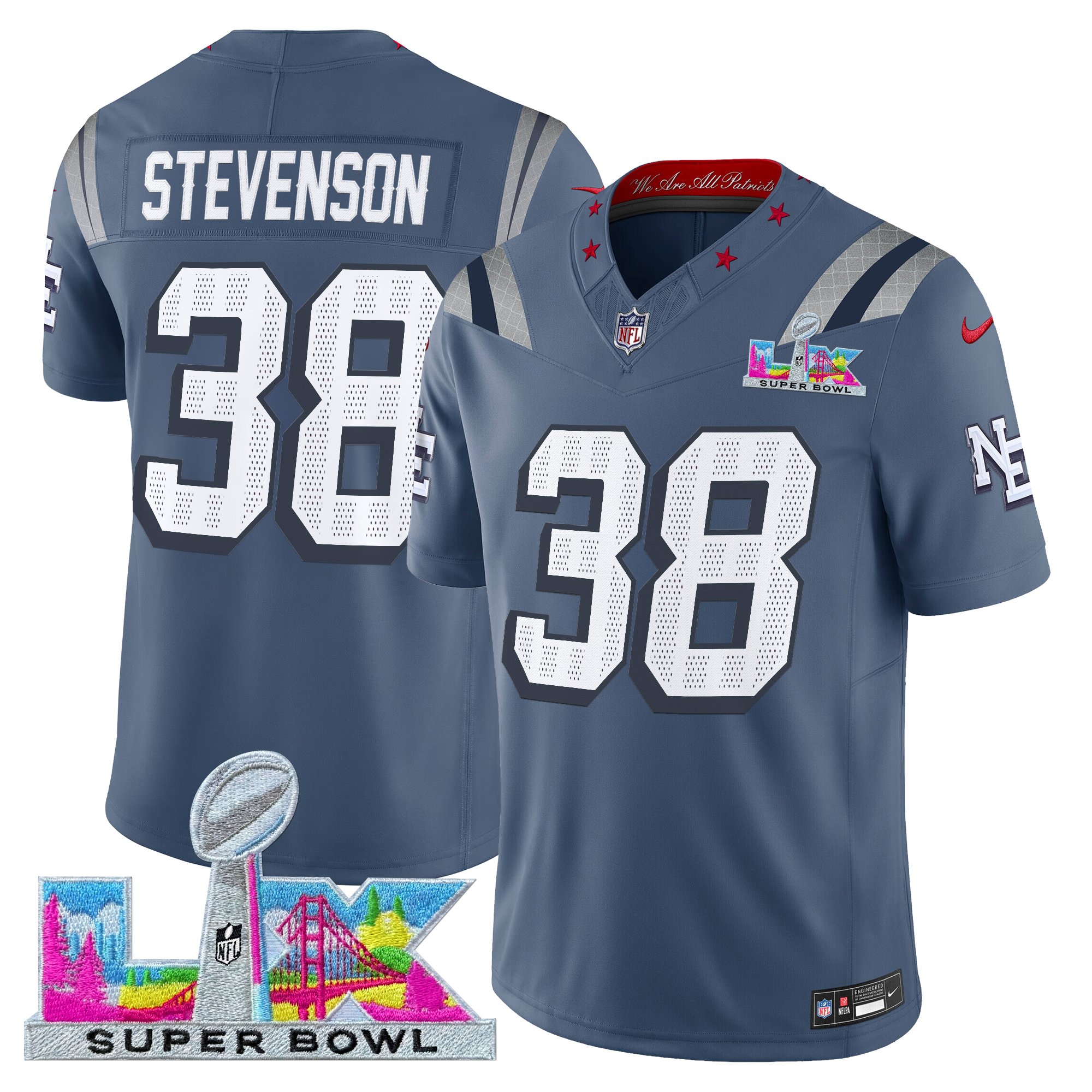 Men's New England Patriots Super Bowl LX Vapor Limited Jersey - All Stitched