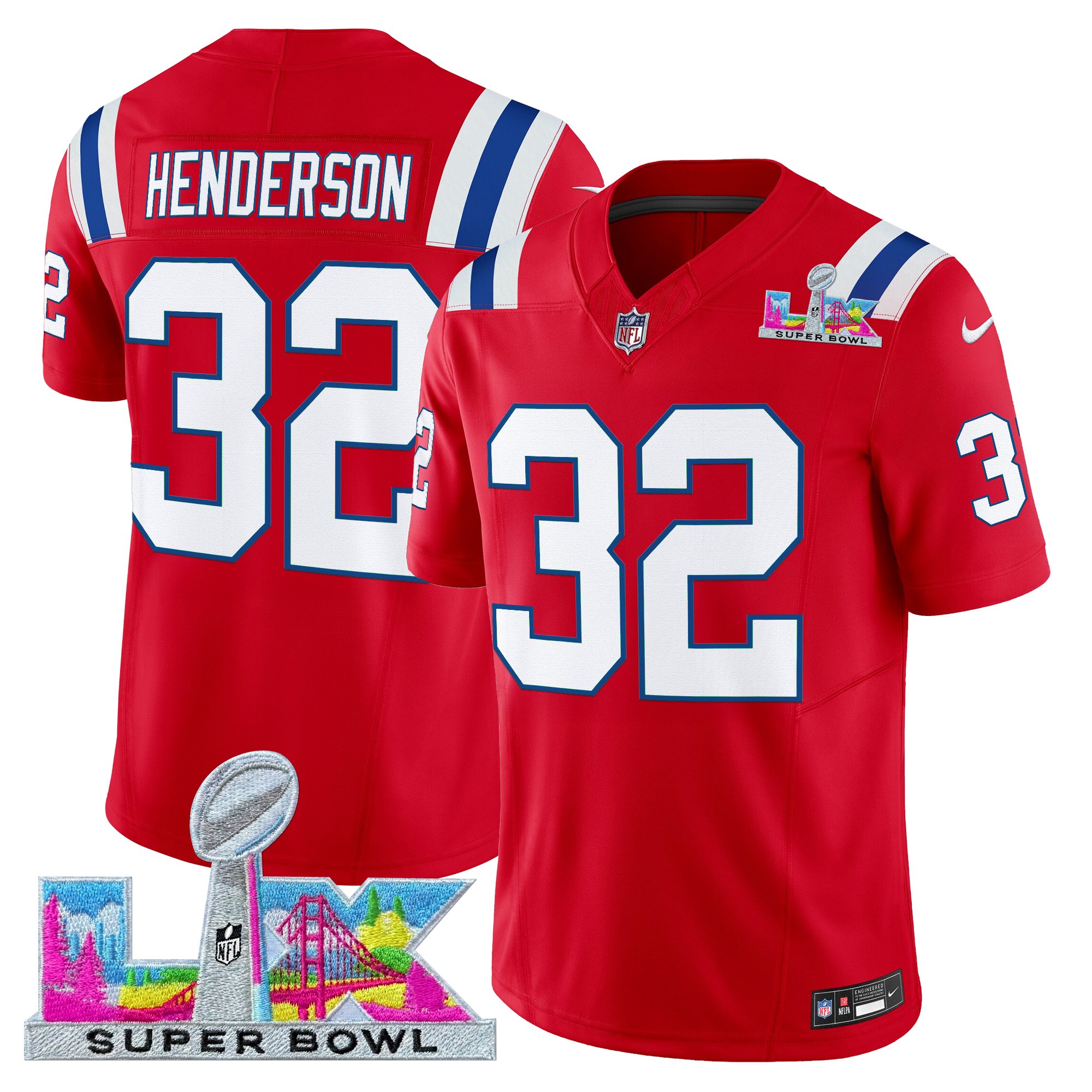Men's New England Patriots Super Bowl LX Vapor Limited Jersey - All Stitched