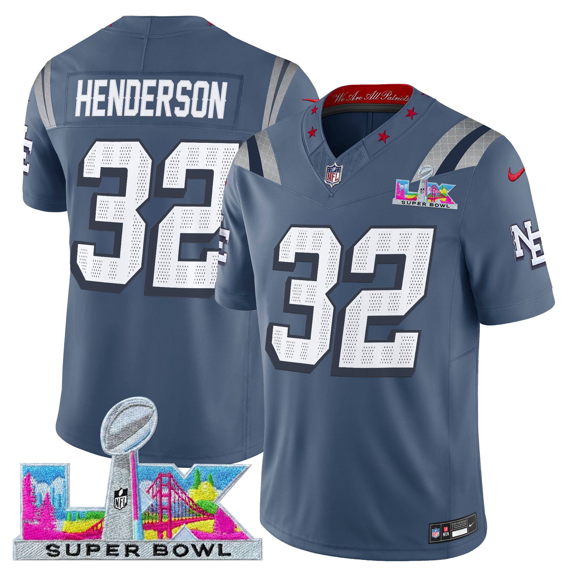 Men's New England Patriots Super Bowl LX Vapor Limited Jersey - All Stitched