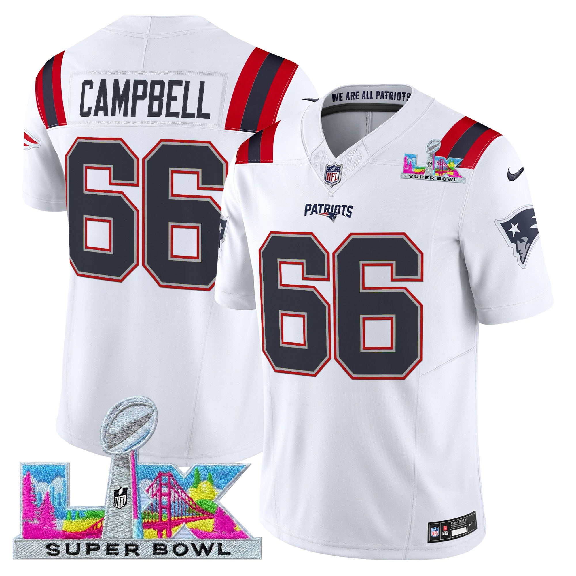 Men's New England Patriots Super Bowl LX Vapor Limited Jersey - All Stitched