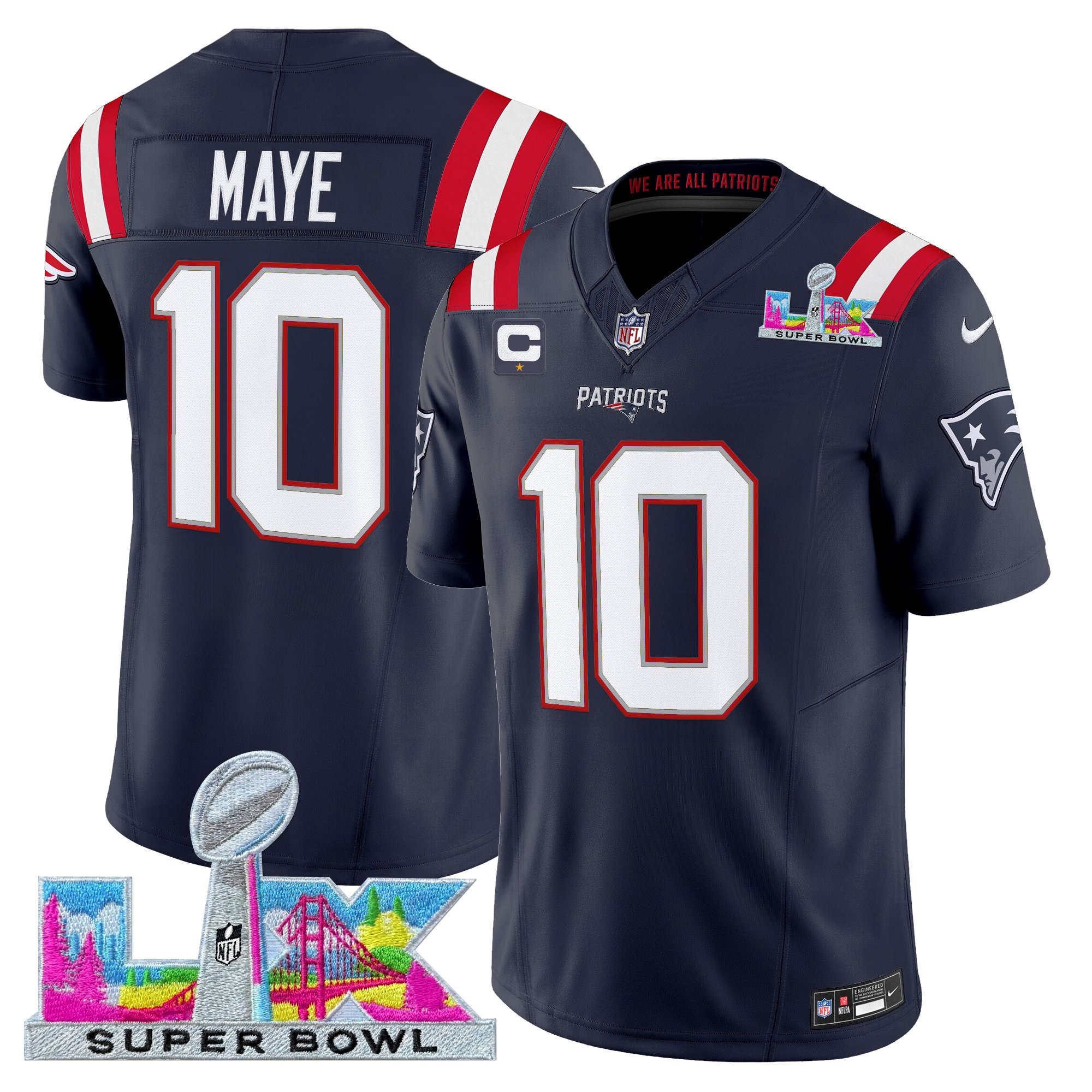 Men's New England Patriots Super Bowl LX Vapor Limited Jersey - All Stitched
