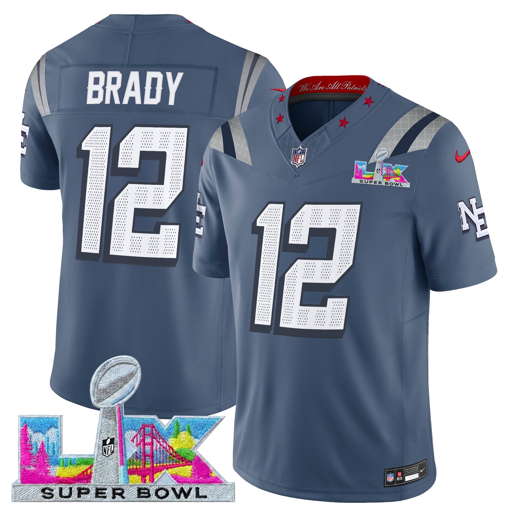 Men's New England Patriots Super Bowl LX Vapor Limited Jersey - All Stitched