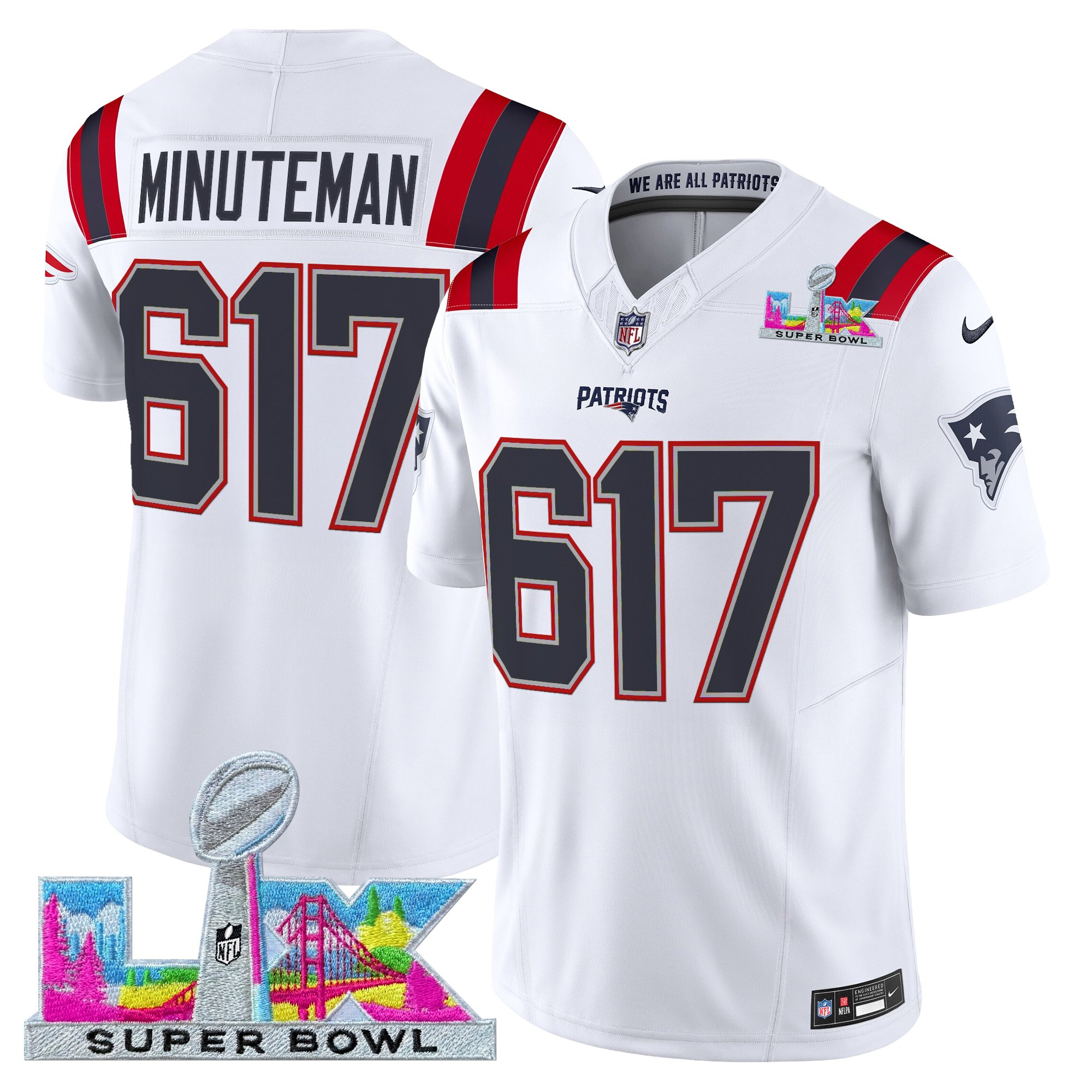 Men's New England Patriots Super Bowl LX Vapor Limited Jersey - All Stitched