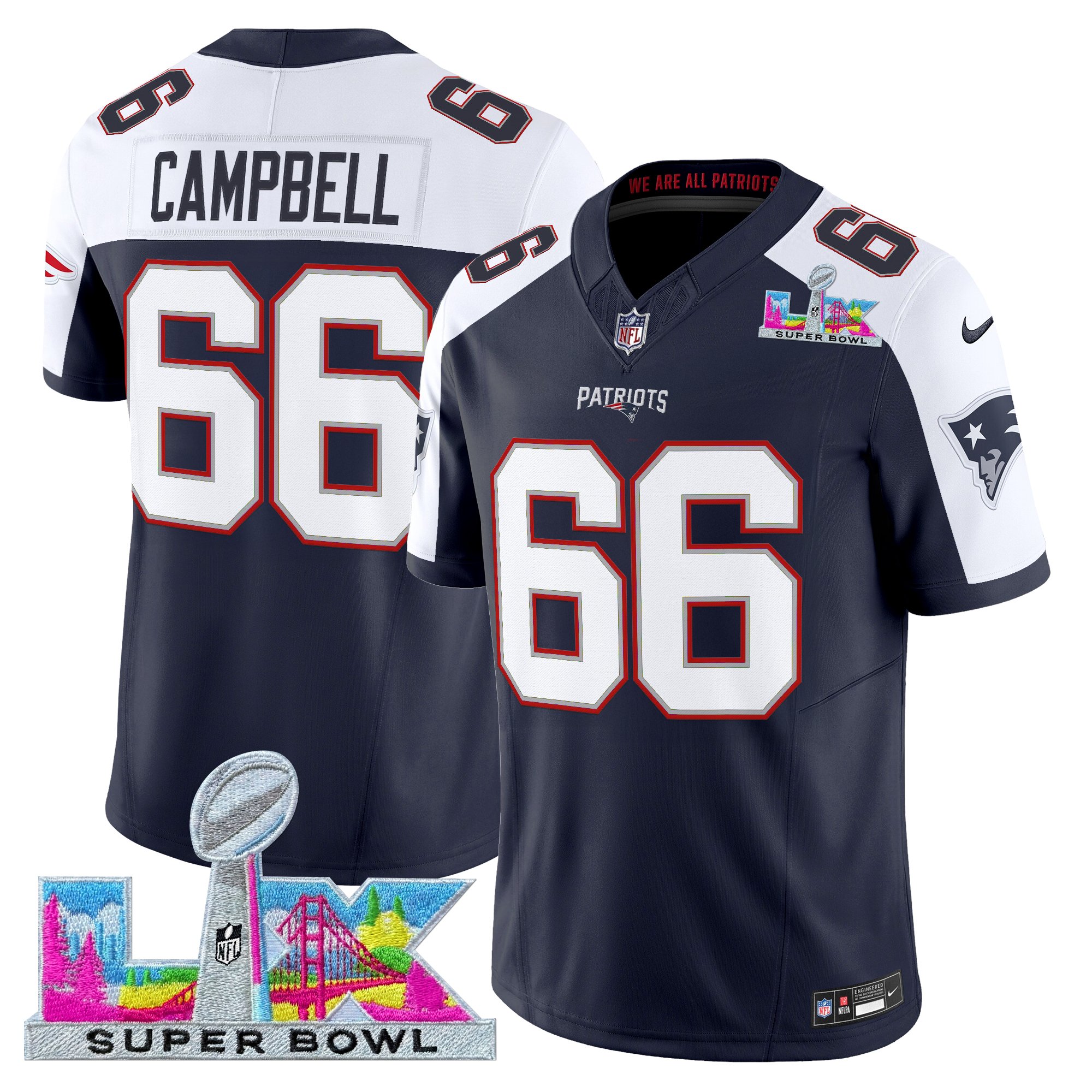 Men's New England Patriots Super Bowl LX Vapor Limited Jersey - All Stitched
