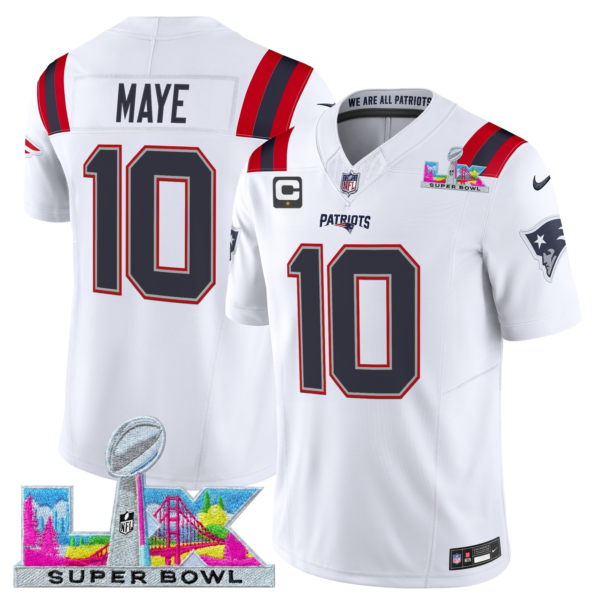Men's New England Patriots Super Bowl LX Vapor Limited Jersey - All Stitched
