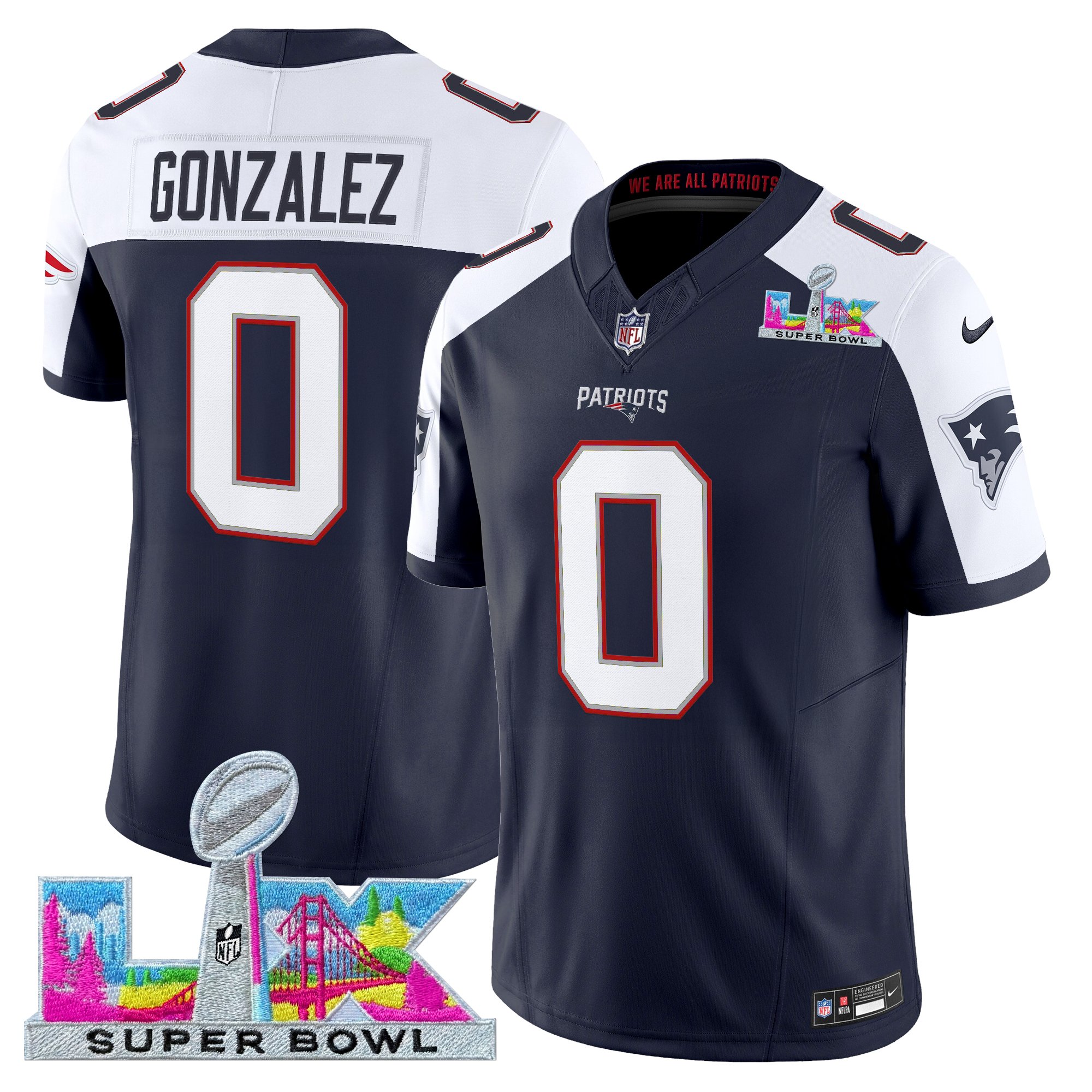 Men's New England Patriots Super Bowl LX Vapor Limited Jersey - All Stitched