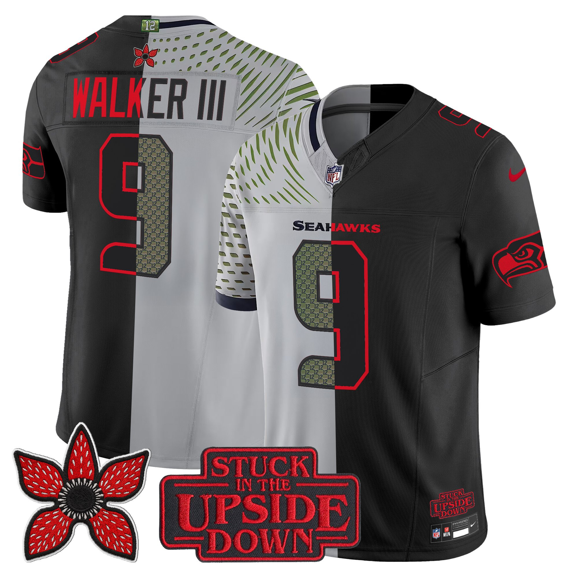 Men's Seattle Seahawks 'Upside Down Edition' Vapor Limited Jersey - All Stitched