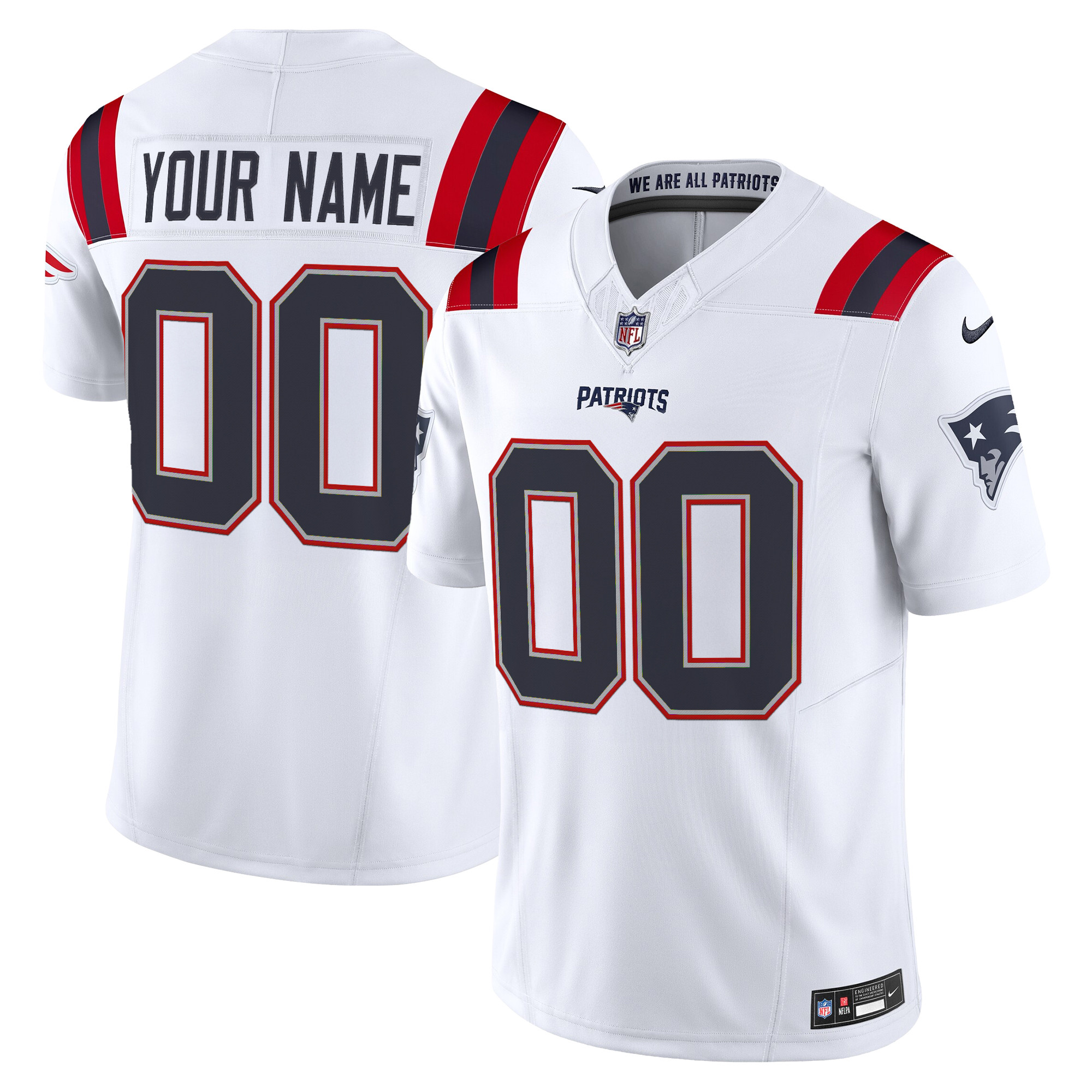 New England Patriots 2025 Vapor Limited Custom Jersey - All Stitched